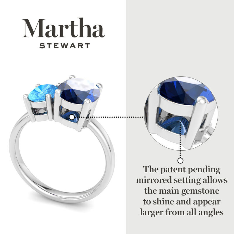 Martha Stewart 4 1/2ctw. Oval Pink Sapphire & Lab Grown Diamond Ring In Sterling Silver image number null